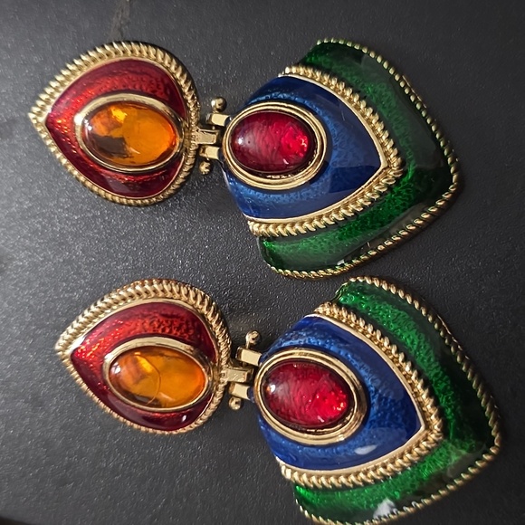 Zara multicolored clip on earrings - Picture 5 of 6